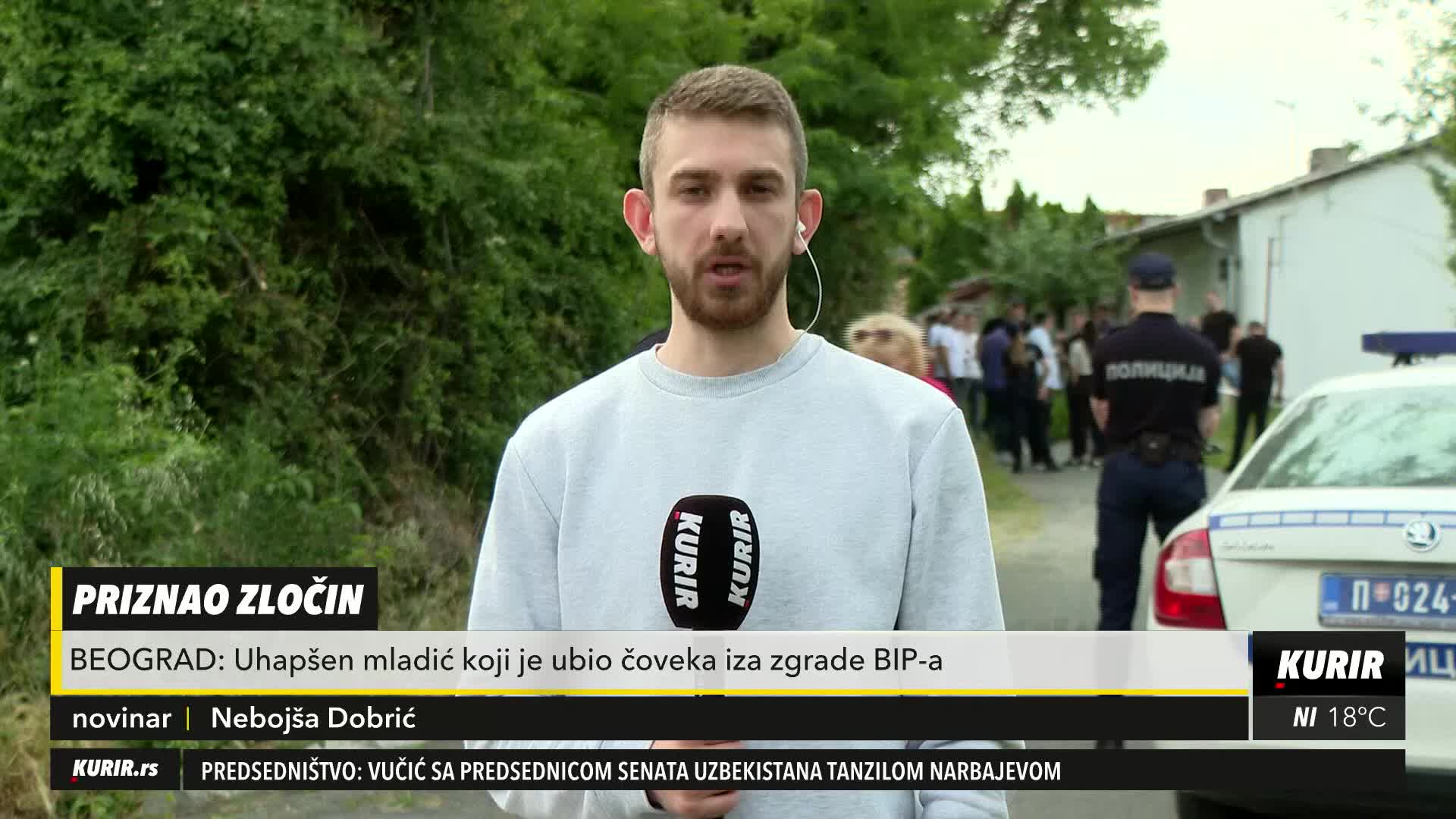 Курир телевизия на месте преступления у здания БИП